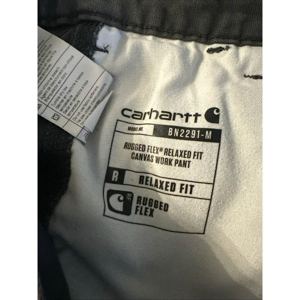 Carhartt Mens Rugged Flex Relaxed Fit Work Pants 32 X 32(30)Gray Canvas BN2291-M